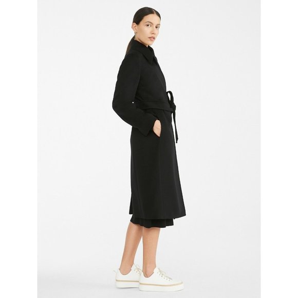 MAX MARA STUDIO BCOLLAG COAT IN BLACK size 4 US  made in italy - Picture 5 of 6